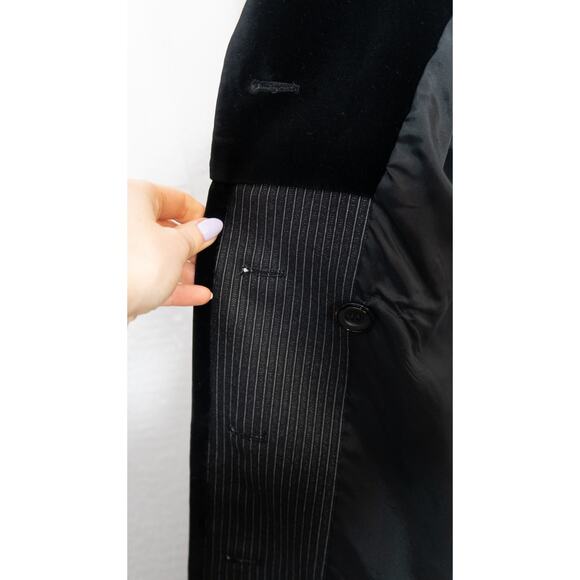 GIVENCHY NOUVELLE BOUTIQUE Vintage '80s Wool Double Breast Pinstripe Overcoat 36 - Picture 10 of 13